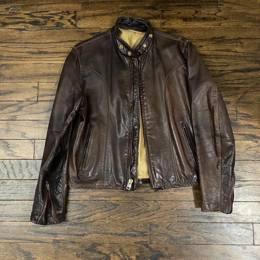 Schott cafe racer leather jacket